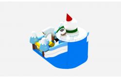 China Commercial Grade Snowman Inflatable Bounce Slides 6x7.3x6.8m supplier