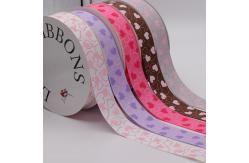 China Silk Screen Printing Double Faced Satin Ribbon 100% Polyester Material supplier