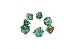 China Green foil gold natural resin multi -faceted desktop game Dice Border Gate supplier