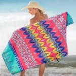 Custom Logo Design Digital Printed Promotional Microfiber Sublimation Beach Towel for sale