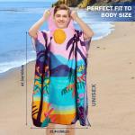Customized Printing Changing Surf Poncho Swim Robe Quick Dry Microfiber Poncho Towel Hooded Beach Towel for sale