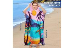 China Customized Printing Changing Surf Poncho Swim Robe Quick Dry Microfiber Hooded Beach Towel supplier