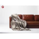 Soft classic Gray Faux Fur Blanket Chinchilla Stripes Throw Winter OEM/ODM Accepted