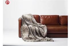China Soft classic Gray Faux Fur Blanket Chinchilla Stripes Throw Winter OEM/ODM Accepted supplier