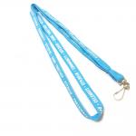 Blue Silk Screen Printing Tubular Lanyard with polyester Material for sale