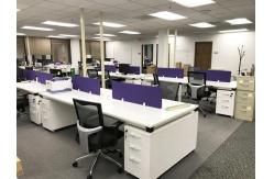 China Fashion Office Desk Partitions With Cabinets Veneer Finish Anti - Scratch supplier