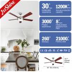 Remote Control ROHS Modern Flush Mount Ceiling Fan With Light