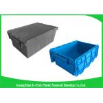Blue  PP Plastic Attached Lid Containers , plastic storage boxes with lids