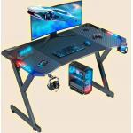 Ergonomically Designed 1.2cm Particle Board And Carbon Fiber Cover Gaming Desk With Holders  Featuring Cup And Headset Holders for sale