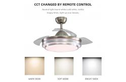 China Super Bright  5000K 65W 42 Inch Flush Mount Ceiling Fan With Light retractable supplier