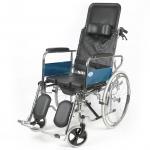Full Lying Multifunctional Folding Steel Wheelchair With Toiletable Medical Chair for sale