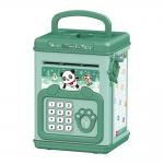 kids educational financial customs atm password put credit cards piggy bank blue color mini electronic safe for sale