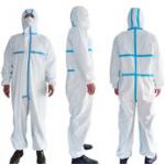 China Safety Protective Clothing Microporous Non Woven Material With Attached Hood for sale