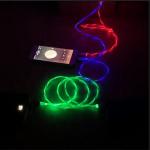 Fast Charging Cable 3 IN 1 Type C 3A  LED Colorful Charging USB Cable Lightning Flashing Cable for sale