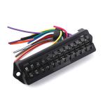 Standard PA66 Car Fuse Block 40mm Width 12V In Line Fuse Holder 2 Input 12 Output for sale