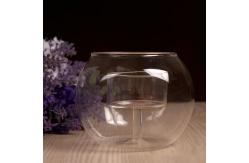 China Europe style round hollow candle holder  fine containers wedding candlestick transparent crystal glass candlestick supplier