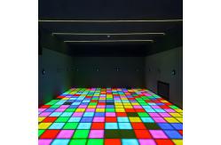 China Jumping Grid LED Dance Floor Tile Interactive Game For Amusement Park supplier