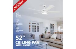 China 52 White Ceiling Fan with LED Light & Pull Chain  1stShine supplier