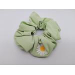 Unique Fabric Hair Ties Soft Fabric Scrunchie With Daisy Pattern for sale