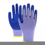 Durable 13 Gauge Polyester Black Latex Work Gloves Anti Slip Abrasion Resistant for sale
