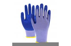 China Durable 13 Gauge Polyester Black Latex Work Gloves Anti Slip Abrasion Resistant supplier