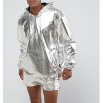 Sliver Foil Windproof Mens Overhead Jacket , Reflective Hooded Windbreaker for sale