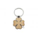 Four Leaf Clover Cute Metal Keychain Metal Bamboo Eco Friendly Keyring for sale