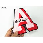 Number And Alphabet Chenille Embroidery Patches / Embroidered Iron On Appliques