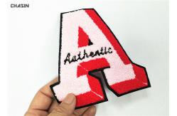 China Number And Alphabet Chenille Embroidery Patches / Embroidered Iron On Appliques supplier