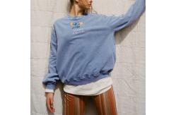 China Custom Plain Pullover Cotton Women Crew Neck Shirt Casual Sweatshirt supplier