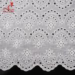 2019 Hot White Cotton Fabrics Embroidered Lace Fabric For Bridal