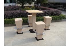 China Brown PE Rattan Bar Set , Home Balcony / Garden Table And Chairs supplier