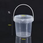 1L Clear Plastic Bucket With Pull-Ring Lid for Food Grade Packaging Needs for sale