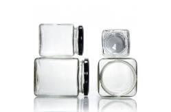 China Empty Hexagon Storage Jar Glass kitchen Container with Metal Lids supplier