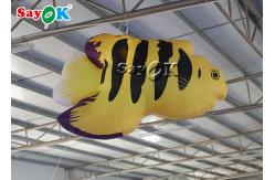 China Amusement Parks Yellow Tropical Fishes 2m Inflatable Lighting Decoration supplier