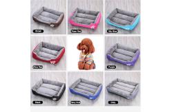 China 28 Inch Machine Washed Pet Calming Beds Soft Luxury Square Plush Dog Sofa supplier