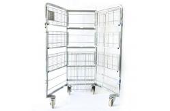 China Supermarket Steel Milk Roll Cage Container Four Layers With Movable Shelf supplier