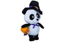China Panda Design Animated Plush Christmas Toys Lightweight With black Cap supplier
