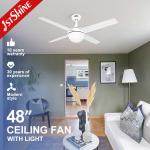 230V 50HZ OEM 4 Iron Blades Dimmable Remote LED Ceiling Fan Light for sale