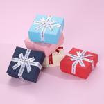 Rigid Square Lid and Base Box Custom Jewelry Box Packaging With Foam Insert for sale