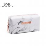 Luxury Travel White Marble Waterproof PU Wash Makeup Toiletry Bag for sale