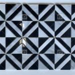 Black And White Marble Stone Mosaic Tile For Wall Kitchen Backsplash Wear Resistant for sale