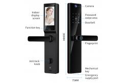 China Camera Viewer Lock Tuya APP Intercom Biometric Fingerprint Smart Digital Door Lock supplier