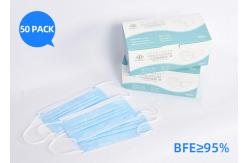 China Comfortable Eco Friendly Disposable Earloop Face Mask 3 Layer Anti Wrinkle Design supplier