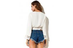 China Women Chiffon New Style White Blouse supplier