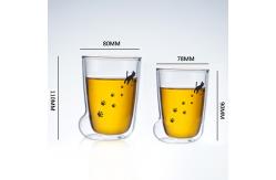 China Creative Milk / Coffee Cat Claw Cup , Hand Blown Double Insulated Glass Mugs supplier