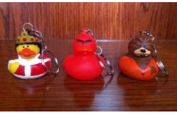 China Various Mini Keychains Duck Toy , LED Character Rubber Duck Keychains Ring supplier