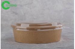 China Disposable Kraft Paper Bowl 32oz Round Salad Container With Clear Plastic Lid supplier