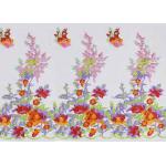 Beautiful Floral Multi Colored Embroidered Tulle Lace Fabric For Bridal Gown Dress for sale