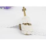 White Cotton Lace Trim By The Yard Embroidered Scalloped Edge Lace For Top for sale